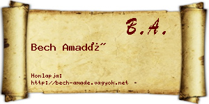 Bech Amadé névjegykártya